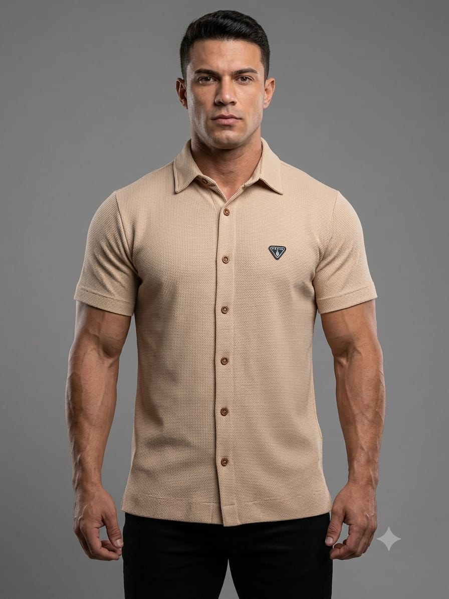 Camisa Tricot da Troia na cor Areia