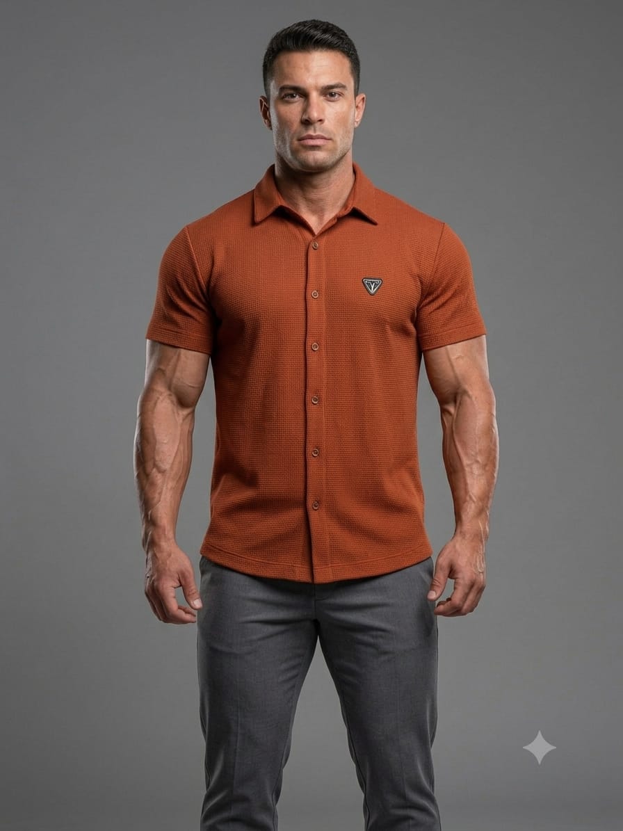 Camisa Tricot da Troia na cor Terracota